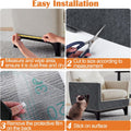 Inchoco Couch Protector from Cat Claws - 78.7" x 15.8" Trimmable Self-Adhesive Cats Claws Scratch Pads, Cat DIY Climbing Cats Scratch Mat Tree Replacement Indoor (Dark Gray)