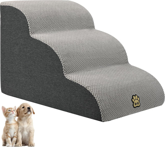 Pet Steps Dog Stairs for Sofa Couch and Bed High Density Sponge Pet Ramp with Removable Washable Cover Non-Slip Base Sta