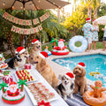 Frienda 12 Pcs Christmas Dog Santa Hat Soft Plush Pet Cat,Solid Pattern