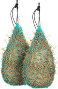 Majestic Ally 2 pcs Slow Feed 42” Hay Net for Horses, Strong Small 2x2” Holes, Nylon Rope Hanging, Adjustable Travel Fee