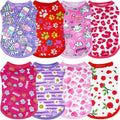 JpGdn 8PCS/Pack Dog Shirts Pink for Small Dog Girl Female Sleeveless T Shirts Cats Doggie Puppy Tank Top Tee Vest