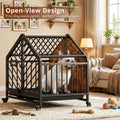 IRONCK 27.6" Dog Crate Furniture with Pull-Out Tray and Wheels