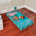 MidWest Homes for Pets Guinea Habitat Cage, Washable PVC Canvas Bottom, Secure Sides, Tool-Free Setup, Expandable Small 