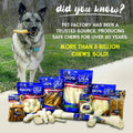 Pet Factory 100% Made in USA Beefhide 6" Knotted Bones Dog Chew Treats - Natural Flavor, 12 Count/1 Pack