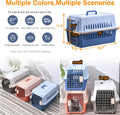 Pets Carrier,Kennel,19in,Long,Hard-Sided,for Cat up to 14lb,Suit for Airline/Road Travel (Blue, Small)