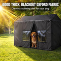 Dog Kennel Cover for 8x4x6 FT Outdoor Kennel, PVC Windows & Roll-Up Panels
