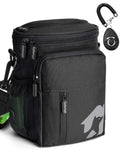 Gobeigo 8 Cup Dog Treat Pouch and Training Clicker, Dog Walking Bag with Phone Holder, Built-in Poop Bag Dispenser, 3 Ways Wearable Pet Fanny Pack for Outdoor Travel (Full Black)