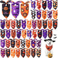 Abbylike 50 Pcs Halloween Dog Bandanas Bulk, Pumpkin Ghost Bat Skull