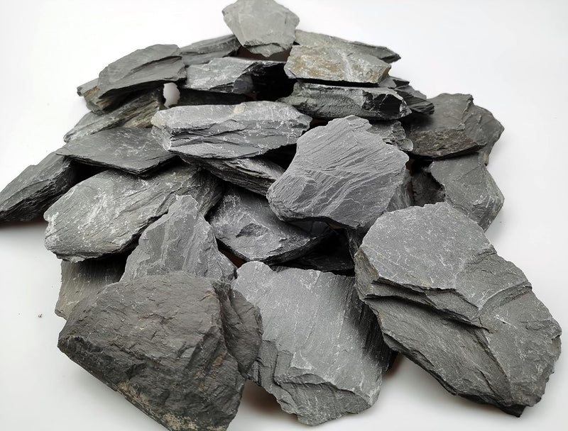 Voulosimi Natural Slate Rocks PH Neutral Stone Perfect Rocks for Aquariums, Landscaping Model,Tank Decoration,Amphibian 