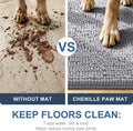 Grandaily Dog Door Mat for Muddy Paws 30x20, Chenille Dirt Trapper Doormat