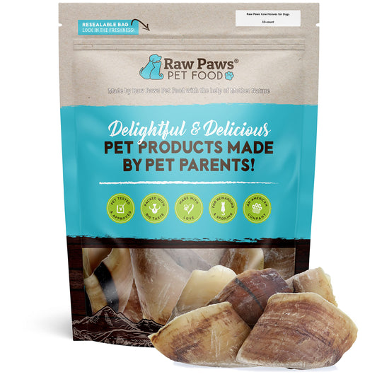 Raw Paws Cow Hooves for Dogs to Chew (10-Count) - Natural Cow Hoofs for Dogs - Made from Free-Range, Grass-Fed Cattle - Safe Rawhide Alternative - Dog Cow Hooves XL - Long-Lasting Cow Hoof Dog Chews