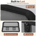 Dog Car Barrier for SUVs Trucks Sedans – 56" Wide Pet Divider for Back Seat & Cargo Area, Heavy-Duty Metal Frame with Ch