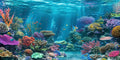 iTapnoom Ocean Floor Aquarium Background, Underwater Tropical Fish Coral Reef Aquatic Nature Plant Fish Tank Backdrop De