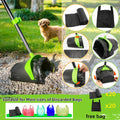 Pooper Scooper Swivel Bin & Rake & Spade Kit with Waste Bags, Max 50" Long Handle Adjustable Portable Non-Breakable for 