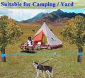 Dog Tie Out Cable for Camping, Dog Trolley System and 4ft Bungee Leash for Dogs Up to 400lbs, Suitable for Camping, Yard and Outdoor Events (Blue25, 50Ft)