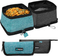 PetAmi Collapsible Dog Bowls 2 Pack, Food and Water Bowls Travel Set, Blue