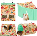 Guinea Pig Hideout Set (4-Pack), Tunnel, Corner Hide, Hay Bag & Mat