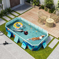 102" Foldable Dog Bathing Pool, Non-Inflatable Collapsible Pet Bath Tub for Large Dogs, 4-Layer PVC, Non-Slip Base, Quic