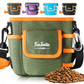 FurtasticFinds Dog Treat Pouch with Quick-Release Magnetic Closure, 3-Way Wear Treat Bags, 900D Waterproof Fabric, 4 Storage Spaces, Treat Pouch for Pet Training Walking (Green)