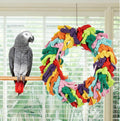 Napiass Parrot Swing for Large Birds - Colorful Cotton Rope Hanging Ring Toy for African Grey, Cockatoo, Conure, and Parakeet | Chewing, Exercise, Climbing, and Snuggling (Parrot Swing)