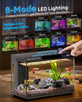BUCATSTATE 2.6 Gallon Small Fish Tank, 3 Stage Filtration Aquarium, Black