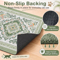 Unicorn Catcher Cat Litter Mat 24" x 15" Non-Slip Litter Box Mat Washable Litter Catcher Mat for Litter Box Indoor Food Mat Supplies Essentials, DarkSeaGreen
