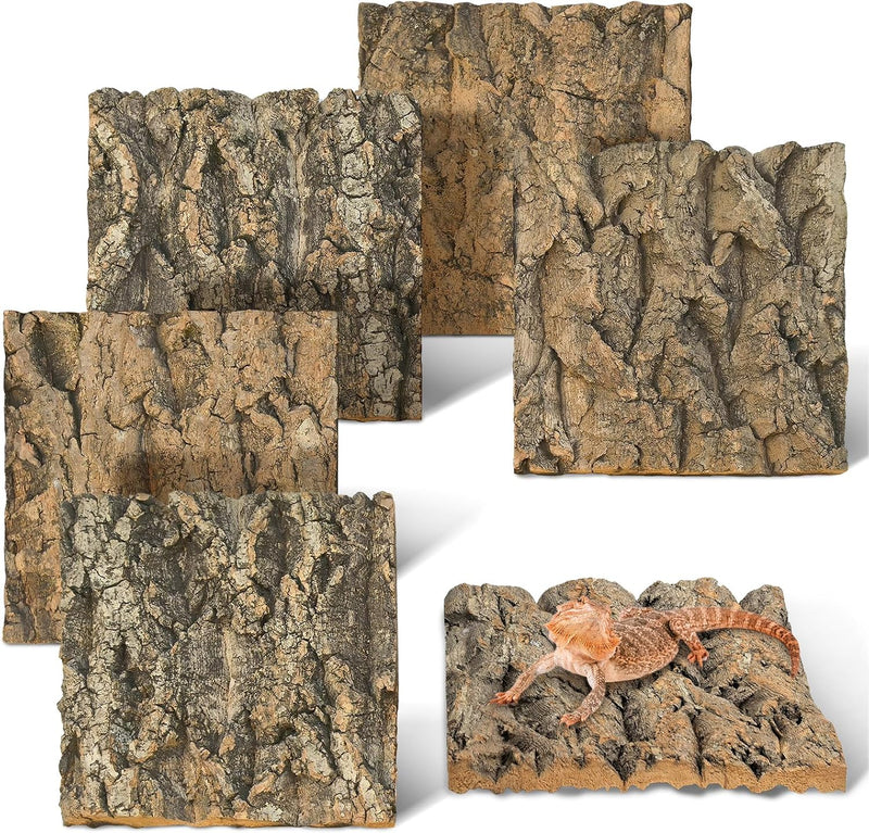Reptile Cork Bark Bedding 6PCS Bearded Dragon Climbing Wall Mat