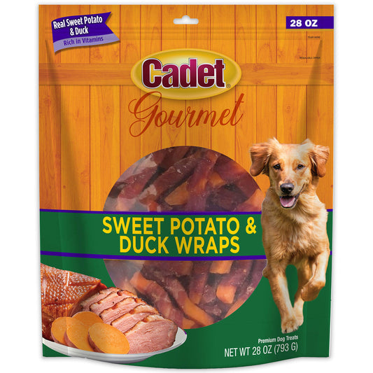 Cadet Gourmet Sweet Potato & Chicken Wraps Limited-Ingredient Dog Chews, Healthy and Natural Training Treats for Small and Large Dogs, 28 oz.