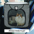 Necoichi Stress-Free Enclosure Cat Travel Carrier Cage 31.8" L x 20.0" W x 20.0" H with Litter Box Set Collapsible Gray White Stripes | Pop up Kannel, Crates