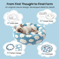 LE SURE Shown on TV Donut Dog Bed Medium Size Dog - Round Cat Beds Indoor as Bed Gift for Calming with Washable Cover, Cute Home Decor Bed with Jacquard Shaggy Plush & Anti Slip Bottom, 30 Inch, Blue