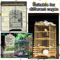 Shappy Large Bird Cage Cover Birdcage Nylon Mesh Net Cover Seed Feather Catcher Twinkle Star Universal Birdcage Cover Bird Seed Guard Skirt for Parakeet Macaw African Round Square Cage (Black, L)