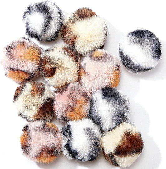 Weewooday 12 Pcs Large Fuzzy Cat Pom Pom Balls Plush Toys