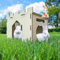 HIIMALEX Large Sturdy Bunny House with Spacious Balcony Hidey Detachable Playhouse for Rabbit Hideout Castle Tower Toys 