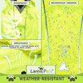 Waterproof Dog Rain Coat, Reflective Safety Strips & Leash Hole – Lightweight Adjustable Jacket for Medium Breeds - L