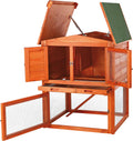 TRIXIE natura Outdoor Rabbit Hutch with Run - Small 2-Story Rabbit Cage with Non-Slip Ramp - Elevated Small Animal House