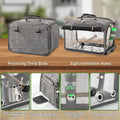 Suertree Bird Carrier Airline Approved, Bird Travel Cage with Indestructible Stainless Steel Mesh, Bird Travel Bag Lightweight and Portable with Water Bottle and Bowl