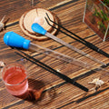 2pcs Aquarium Coral Feeder with Feeding Tweezer Syringe Spot, Blue, Black