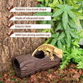 REPTIZOO Reptile Hide Cave Resin Hollow Tree Trunk Hideout Hermit Crab Climbing Toys Reptile Shelter Sleeping Cave for A