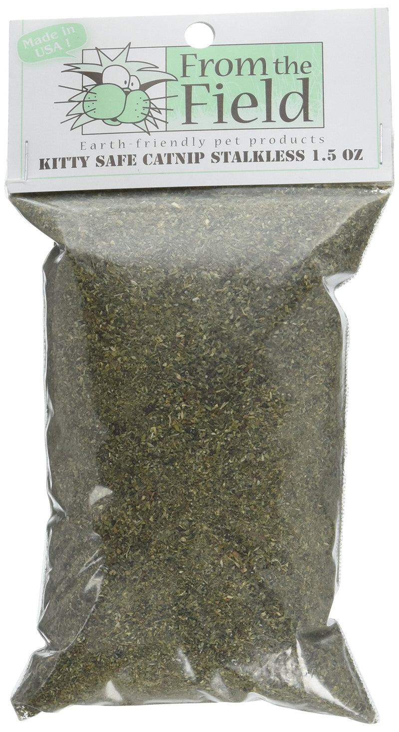 from The Field | Fine Ground Stalkless Catnip | Premium USA-Grown Catnip for Toys & Playtime | Fresh, Potent, Non-Toxic, Eco-Friendly | Safe for Kittens & Cats | Resealable 1.5 Oz Bag