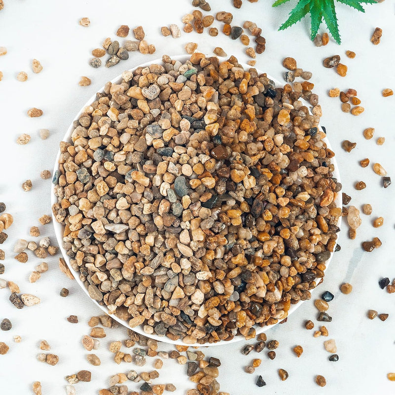 Aquarium Gravel 10 lbs, 3-6mm Fish Tank Gravel, Succulent Cactus Pea Gravel for Indoor Plants, River Rocks for Gardening