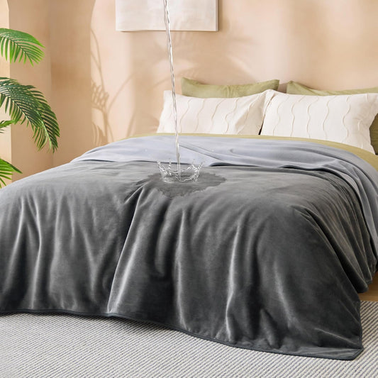 Bedsure Waterproof Blanket for Bed Soft Flannel Fleece,King 86"x108"