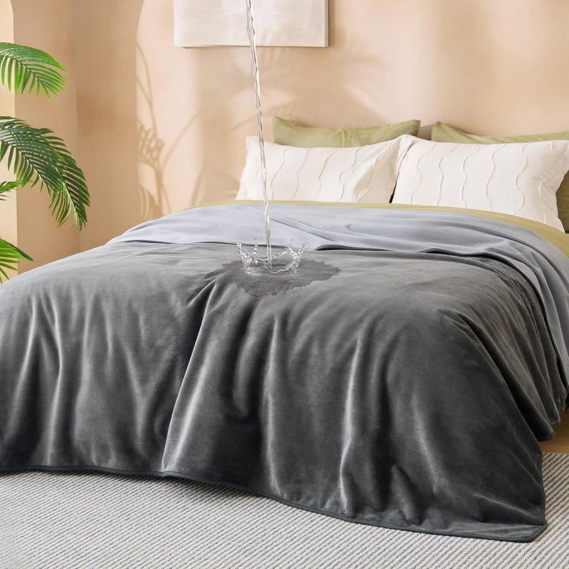 Bedsure Waterproof Blanket for Bed Soft Flannel Fleece,King 86