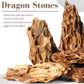 6.1-8.1 Inches Natural Dragon Stone, 6 PCS Large Aquarium Rocks for Aquascaping, Terrariums, Reptile Tanks & Aquarium Dé