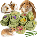 Sofier 12Pcs Timothy Hay Treats Rabbit Toys Bunny Toys Guinea Pig Natural Chews for Teeth Handmade Rabbit Chews and Trea