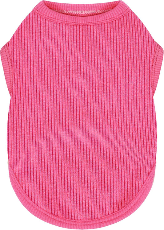 Paiaite Solid Sleeveless Dog Shirt Tank Top: Colored Pet Clothing for Small Dogs Pups (Girl & Boy) Blank Puppy T-Shirts,
