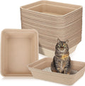 Ramede 30 Pack Disposable Litter Box 16.7 x 12.8 x 4.1 Inch Cat Litter Tray