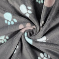 Tegeme 12 Pcs Pet Blankets 23 x 16 Inch Soft Fluffy Fleece Dog Cat Warm Paw Print Pattern Blankets Flannel Throw for Pets Dog Puppy Cat(Gray)