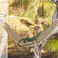 2 Pcs Bearded Dragon Hammock Reptile Lounger, Natural Seagrass Climbing Habitat Decor with Jungle Theme for Lizards, Gec