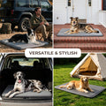 Warmrest Waterproof Dog Crate Pad Medium Sized Dog, Dual-Sided Outdoor Dog Bed for Crate Washable, Cooling Dog Sleeping Foam Mat, Wipeable, 35×22, Grey