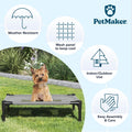Elevated Dog Bed - 24.5x18.5-Inch Portable Pet Bed with Non-Slip Feet - Indoor/Outdoor Dog Cot or Puppy Bed for Pets up to 25lbs by PETMAKER (Gray)